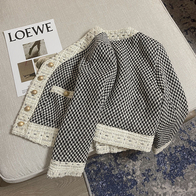 Chic Plaid Tweed Coat